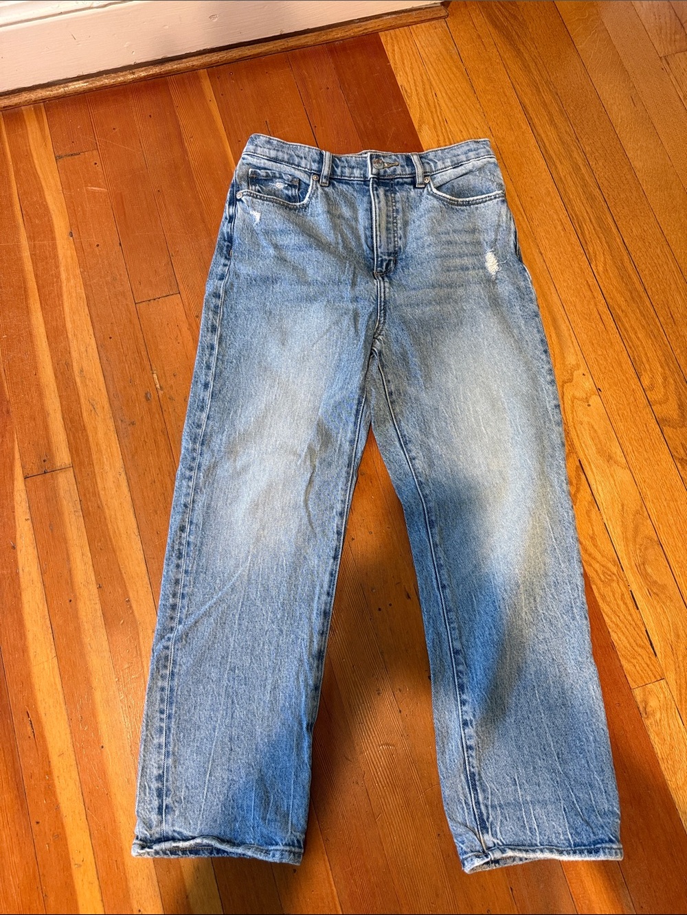LOFT Faded Light Blue Relaxed Jeans